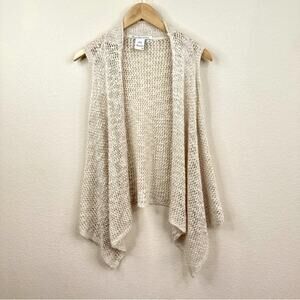American Rag Cie Vest Beige Crochet Jacket Boho Hippie Festival Women’s Size S